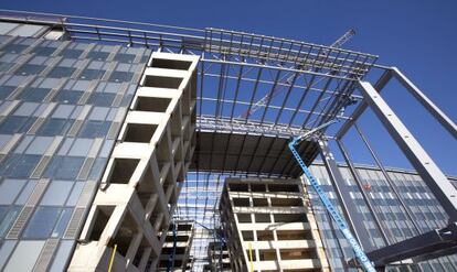 Una parte de la nueva sede en construcción de la OTAN, en noviembre.