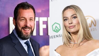 Adam Sandler y Margot Robbie, los actores mejor pagados en Hollywood en 2023.