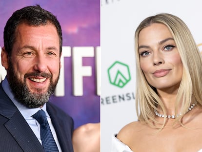 Adam Sandler y Margot Robbie, los actores mejor pagados en Hollywood en 2023.