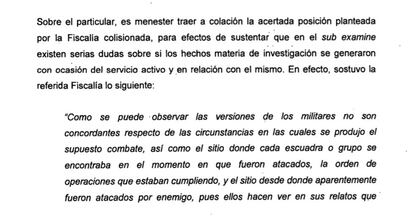 Detalhe da resolução sobre o homicídio de Jair Tobías Mendoza e Néstor Enrique Mendoza.