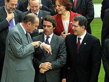 Javier Solana, Josep Piqué y Loyola de Palacio, Jacques Chirac, José María Aznar y Romano Prodi