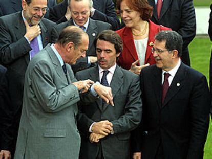 Javier Solana, Josep Piqué y Loyola de Palacio, Jacques Chirac, José María Aznar y Romano Prodi