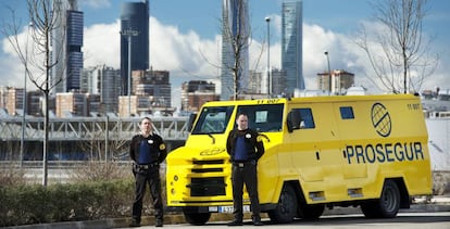 Trabajadores de Prosegur, en Madrid.