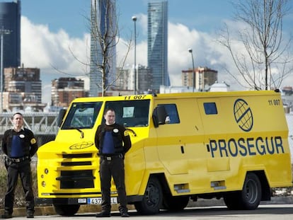 Trabajadores de Prosegur, en Madrid.