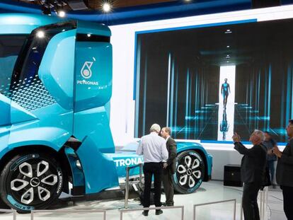 Prototipo de cami&oacute;n Iveco Z Truck populsado por biometano. 