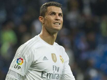 Cristiano en el partido ante el Getafe. 