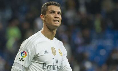 Cristiano en el partido ante el Getafe. 