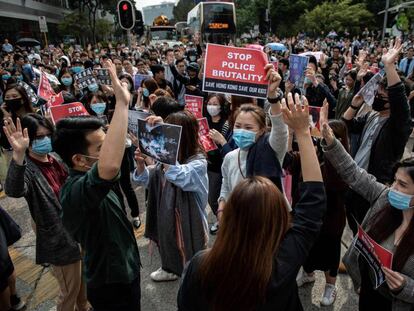 Manifestación prodemocracia en Hong Kong.