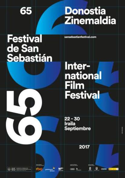 Cartel del estudio de dise&ntilde;o Husmee para la 65&ordf; edici&oacute;n del Festival de cine de San Sebasti&aacute;n.