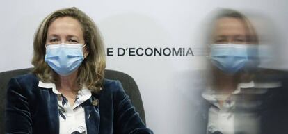 La vicepresidenta tercera del Gobierno y ministra de Asuntos Económicos y Transformación Digital, Nadia Calviño.