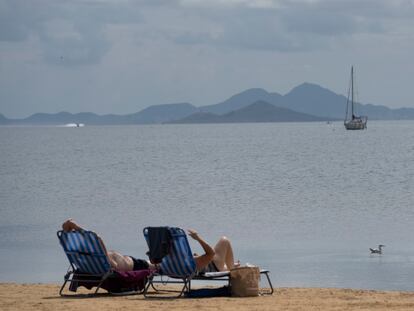 El mar Menor, en una imagen del 21 de septiembre, día en el que se ha convertido en el primer ecosistema europeo con derechos propios.