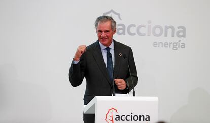 José Manuel Entrecanales, presidente de Acciona, el día del estreno bursátil de la filial de renovables.