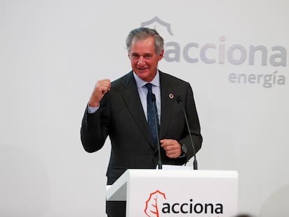 José Manuel Entrecanales, presidente de Acciona, el día del estreno bursátil de la filial de renovables.