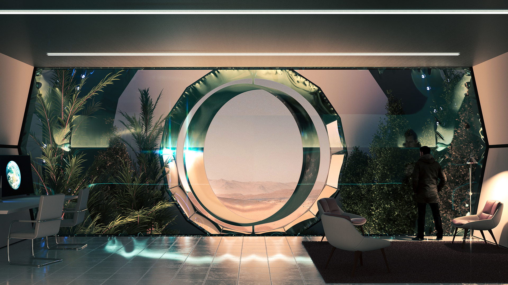 Nüwa, una ciudad conceptual excavada en los acantilados marcianos de Abiboo Studio de Arquitectura.