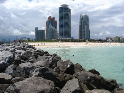 Vistas desde el parque South Pointe de Miami.