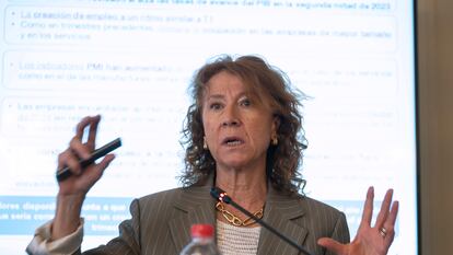 La subgobernadora del Banco de España, Margarita Delgado, durante su participación en el XLI Seminario de APIE 'El rol de las empresas en la nueva economía'.