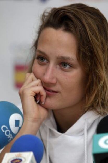 Mireia Belmonte, durante la rueda de prensa