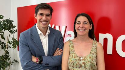 Borja Sanjuán y María Perez, nuevos portavoces del grupo socialista en el Ayuntamiento de Valencia.