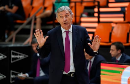 Pesic, durante la final de la Liga entre el Barça y el Baskonia.