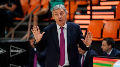 Pesic, durante la final de la Liga entre el Barça y el Baskonia.