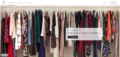 Imagen de la web de la empresa de suscripci&oacute;n de ropa Rent the Runway.