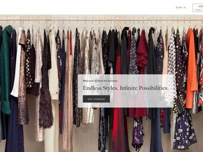 Imagen de la web de la empresa de suscripci&oacute;n de ropa Rent the Runway.