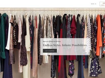 Imagen de la web de la empresa de suscripción de ropa Rent the Runway.