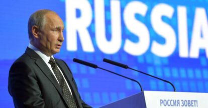 El presidente Putin, este miércoles en Moscú