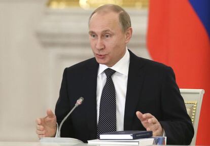 El presidente ruso, Vladímir Putin, en una reunión en el Kremlin el 24 de diciembre.