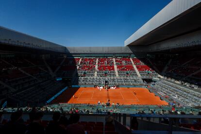 Panorámica de la pista Manolo Santana, en la Caja Mágica de Madrid.