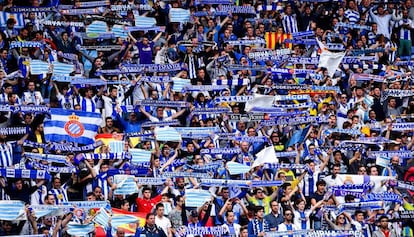 La afición del Espanyol, en una foto de archivo.