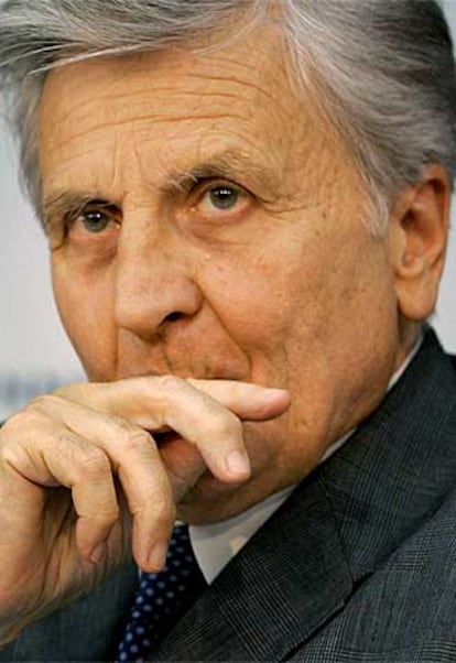 Jean-Claude Trichet, ayer en Francfort, sede del Banco Europeo.
