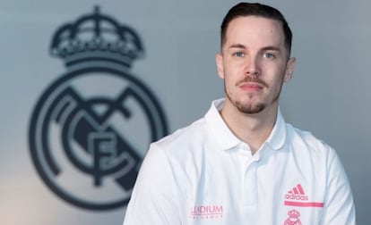 Thomas Heurtel, en su presentación como nuevo jugador del Real Madrid