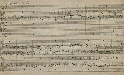 Comienzo del 'Ricercar a 6' de la 'Ofrenda Musical' de Bach.