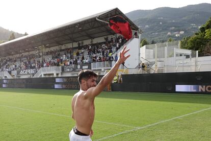 Brahim Diaz celebra la victoria contra La Spezia.