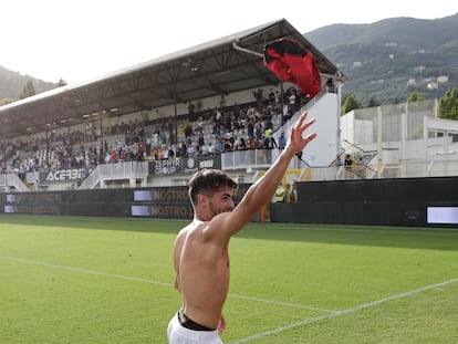 Brahim Diaz celebra la victoria contra La Spezia.