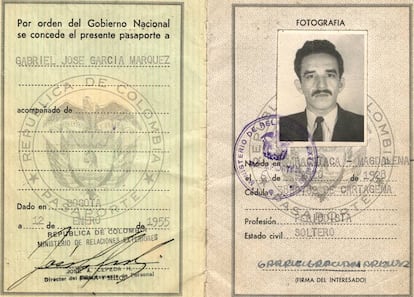 Pasaporte de García Márquez de 1955.