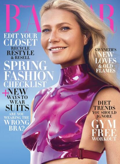 Gwyneth Paltrow luce el mismo modelo en la última portada de la edición estadounidense de Harper's Bazaar.