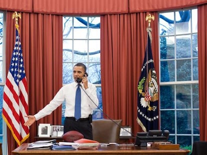 El presidente de EE UU, Barack Obama, en el Despacho Oval. 