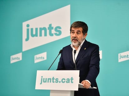 El secretario general de Junts, Jordi Sànchez, en una rueda de prensa esta semana.
JUNTS
14/09/2021