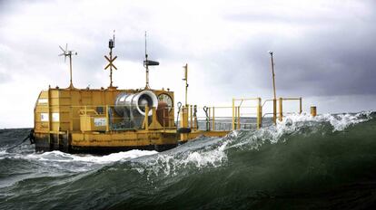 Imagen de la compañía Oceans of Energy de una planta de energía que aprovecha las mareas.