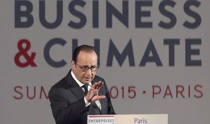 El presidente francés, François Hollande, este miércoles en París.
