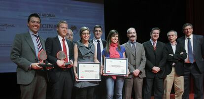 Patxi López, durante la entrega de los premios Ingurualde, en Barakaldo.