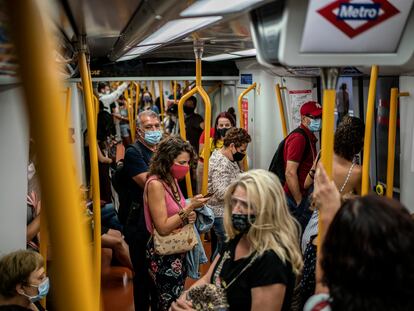 Un vagón de la línea 6 del Metro de Madrid, en septiembre.