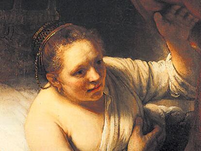 'Retrato de Hendrickje en el lecho' (1647), óleo de Rembrandt .