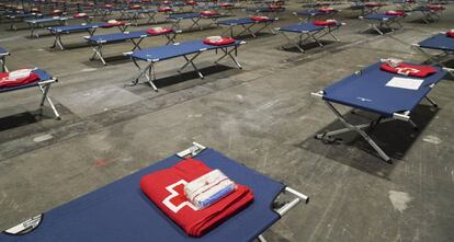 El albergue de Ifema en marzo, preparado para acoger pacientes. 