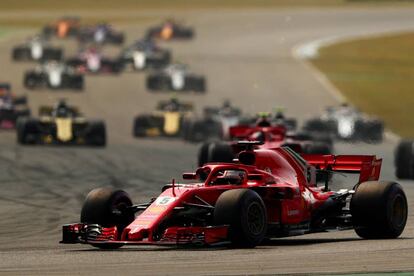 Sebastian Vettel durante el Gran Premio de Alemania de Fórmula 1.