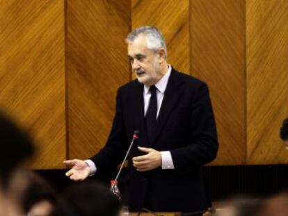 Griñán, esta jueves en el Parlamento.