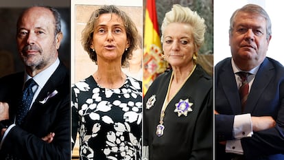 Juan Carlos Campo, Laura Díez, María Luisa Segoviano y César Tolosa, magistrados del Tribunal Constitucional