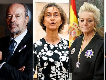 Juan Carlos Campo, Laura Díez, María Luisa Segoviano y César Tolosa, magistrados del Tribunal Constitucional